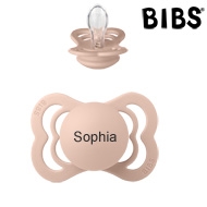 Bibs Supreme nappar med namn (Blush) str. 1 symmetriska silikon